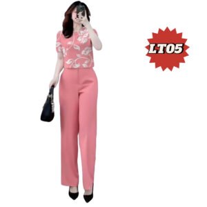 LT0105-Bộ vải linen cao cấo - Thiết kế sang trọng thanh lịch In hoa 3D