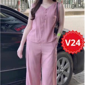 V20-Bộ vải linen cao cấo - Thiết kế sang trọng thanh lịch In hoa 3D